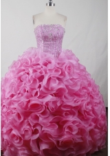 Perfect Ball Gown Strapless Floor-length Pink Quinceanera Dress Style