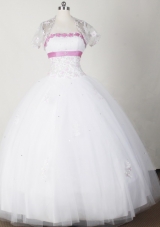 Beautiful Ball Gown Strapless Floor-length White Quinceanera Dress