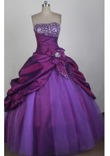 Classical Ball Gown Strapless Floor-length Quinceanera Dress