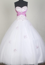 Elegant Ball Gown Sweetheart Neck Floor-length White Quinceanera Dress