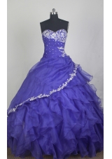 Exclusive Ball Gown Sweetheart Neck Floor-length Blue Quinceanera Dress