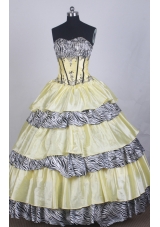 Luxurious Ball Gown Sweetheart Floor-length Yellow Quinceanera Dress