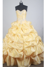 Luxurious Ball Gown Sweetheart Floor-length Yellow Quinceanera Dress