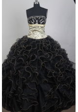 Exclusive Ball Gown Strapless Floor-length Black Quinceanera Dress