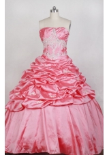 Luxurious Ball Gown Strapless Floor-length Watermelon Quinceanera Dress