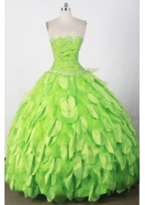Beautiful Ball Gown Strapless Floor-length Green Quincenera Dresses
