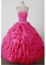 Beautiful Ball Gown Strapless Floor-length Hot Pink Quincenera Dresses
