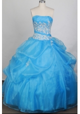 Cheap Ball gown Strapless Floor-length Quinceanera Dresses