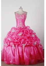 Elegant Ball Gown Straps Floor-length Hot Pink Quincenera Dresses