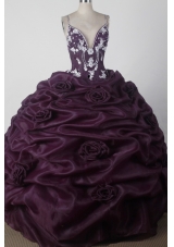 Modest Ball Gown Straps Floor-length Brown Quincenera Dresses