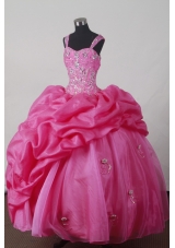 Modest Ball Gown Straps Floor-length Brown Quincenera Dresses