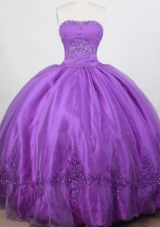 Romantic Ball Gown Strapless Floor-length Quinceanera Dress