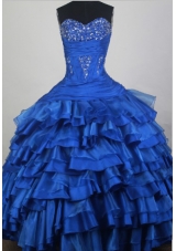 2012 Modest Ball Gown Sweetheart Neck Floor-Length Quinceanera Dresses
