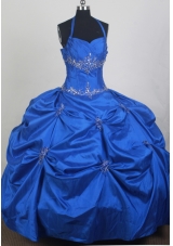 2012 New Ball Gown Halter Top Floor-Length Quinceanera Dress