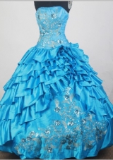 2012 Unique Ball Gown Strapless Floor-Length Quinceanera Dresses