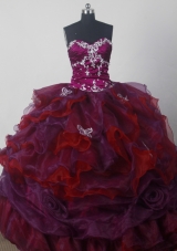 Cheap A-line Strapless Floor-length Organza Colorful Quinceanera Dress Style