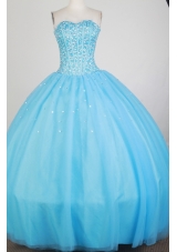 Luxurious Ball Gown Strapless Floor-length Baby Blue Quinceanera Dress