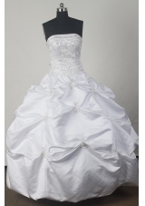 Perfect Ball Gown Strapless Floor-length White Quinceanera Dress