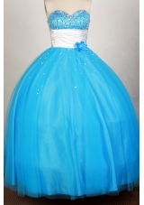 Popular Ball Gown Sweetheart Floor-length Blue Quinceanera Dress