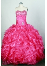 Popular Ball Gown Sweetheart Floor-length Hot Pink Quinceanera Dress