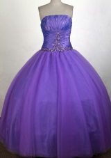 Simple A-line Strapless Floor-length Quinceanera Dress