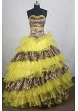 Unique Ball gown Sweetheart-neck Chapel Train Quinceanera Dresses