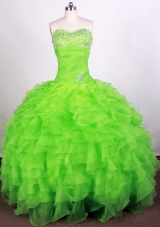 Beautiful  Ball Gown Sweetheart Floor-length Spring Green Quinceanera Dress