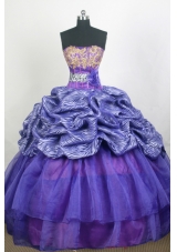 Modest Ball Gown Strapless Floor-length Quinceanera Dress