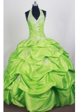 Perfect Ball Gown Halter Top Floor-length Quinceanera Dress