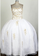 Popular Ball Gown Sweetheart Floor-length White Quinceanera Dress
