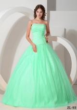 2014 New Style Puffy Strapless Quinceanera Dress With Beading