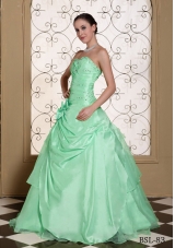 2014 Spring Popular Sweetheart Apple Green Prom Dress with Beading