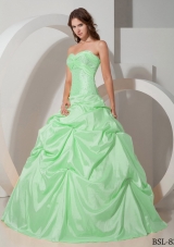 Elegant Ball Gown Sweetheart Beading Quinceanera Dress in Apple Green