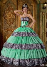 Luxurious Ball Gown Sweetheart with Ruffles and Appliques Quinceanera Dress