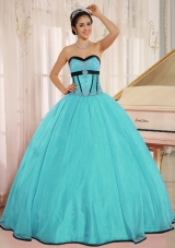 2014 Aqua Blue Sweetheart Perfect Qunceanera Dress With Beading