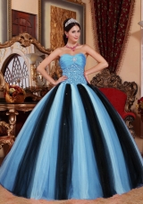 Multi-colored Ball Gown Sweetheart Quinceanera Dress with  Tulle Beading