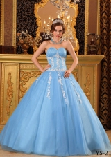 Popular Ball Gown Sweetheart Quinceanera Dress with  Tulle Appliques