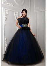 2014 Colourful Puffy Strapless Feather Quinceanera Dress with Sweet Sixteen Dresses