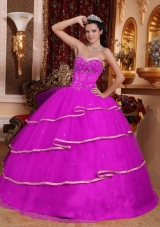 2014 Spring Puffy Quinceanera Dress Sweetheart with Beading