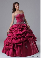 2013 Ball Gown Pick-ups Quinceanera Dress With Beading and Ruche