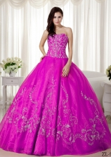 Ball Gown Sweetheart Quinceanera Dress with Organza Beading Embroidery