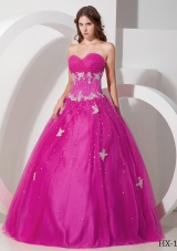 Ball Gown Sweetheart Quinceanera Dress with Tulle Appliques Beading