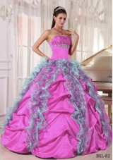 Dress with Organza Beading Ruffles