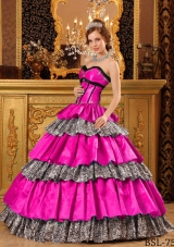 Popular Ball Gown Sweetheart Quinceanera Dress with Taffeta Ruffles