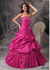 Princess Strapless Quinceanera Dress with Taffeta Beading