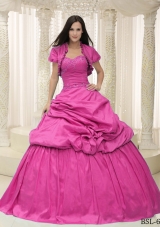 Taffeta Sweetheart Quinceanera Dress with Appliques Lace Up