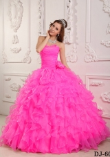 Romantic Ball Gown Sweetheart Quinceanera Dress with Organza Beading