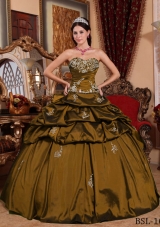 Brand New Puffy Sweetheart Appliques 2014 Quinceanera Dress with Pick-ups