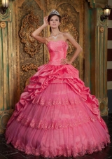 Ball Gown Sweetheart Lace Appliques Quinceanera Gowns with Pick-ups