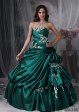 Classical Strapless Turquoise Quinceanera Dresses with Appliques